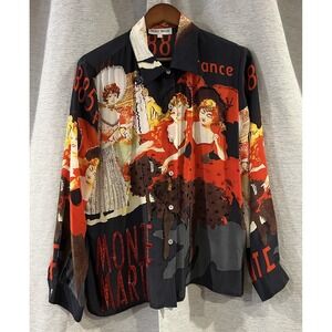 Nicole Taylor,beaded,  silk, Paris‎ blouse Size Large